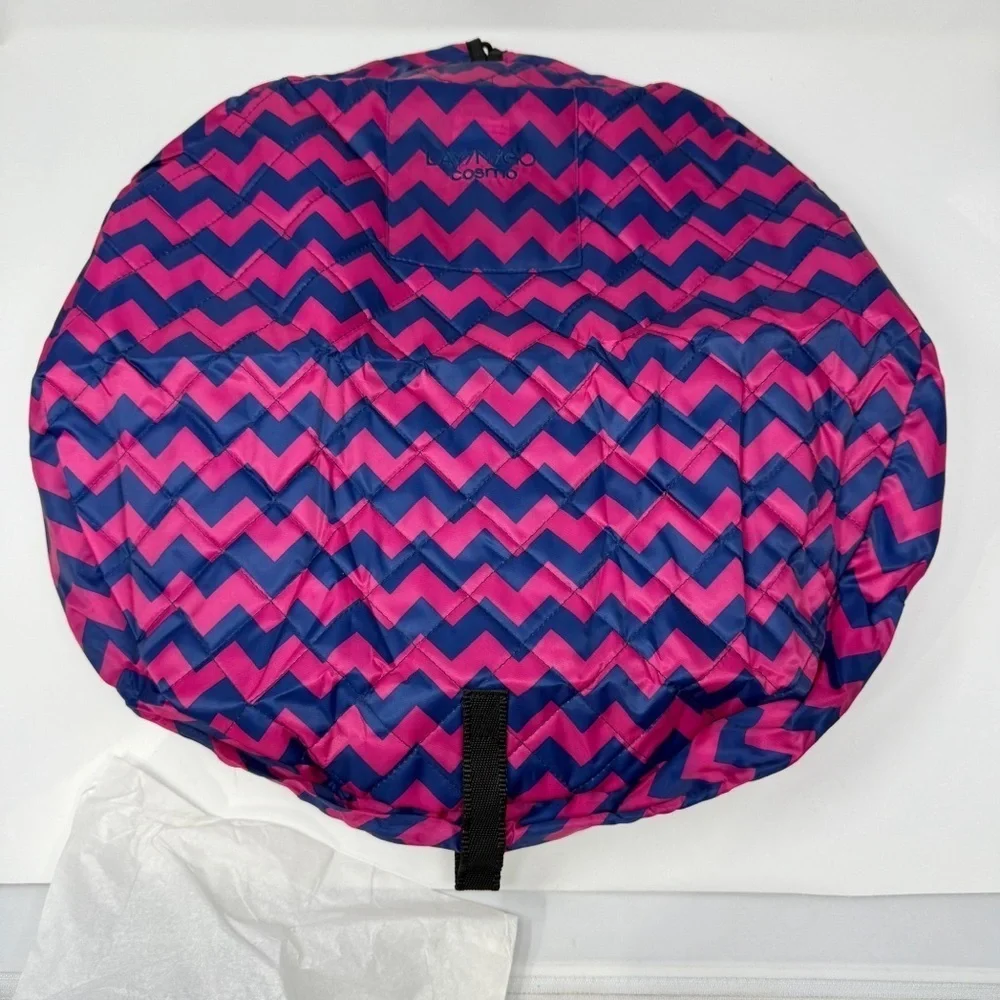 Lay-n-Go Cosmo Plus Chevron Drawstring Cosmetic Bag 21” Travel makeup organizer